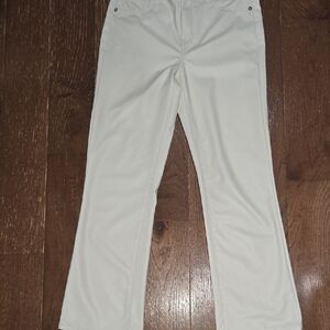 American Eagle Outfitters Cream, Straight Leg Faux Leather Pants, NWT, 8 Long